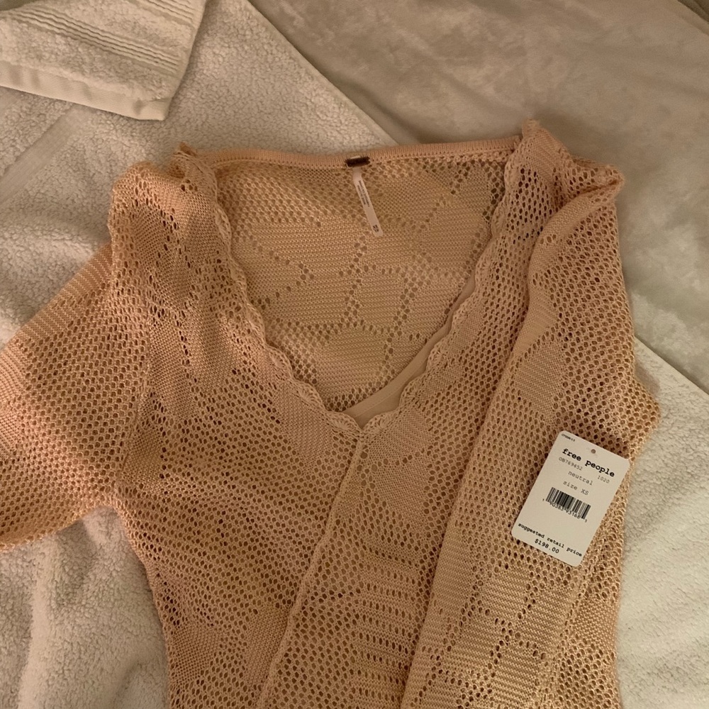 Free people cream/tan maxi dress
